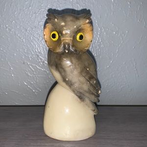Heavy Genuine Alabaster Hand Carved Owl in Italy